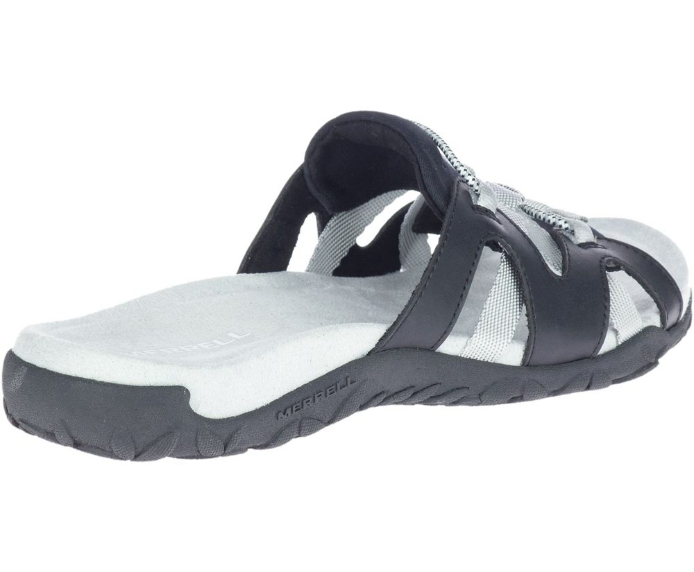 Merrell Sandals White/Black - Terran Cage Slide - Womens 71AWUQDKZ